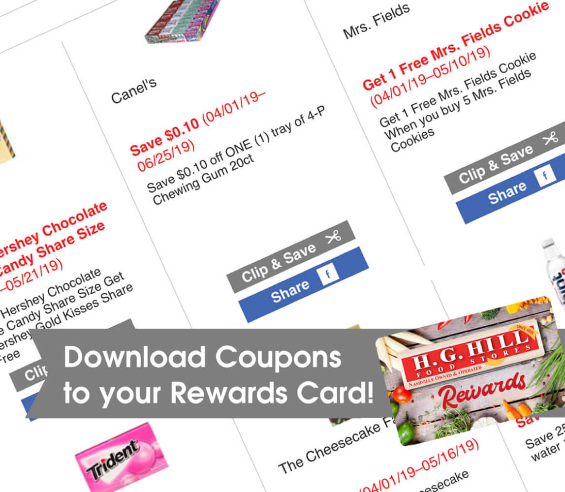 Download Coupons to your Rewards Card!